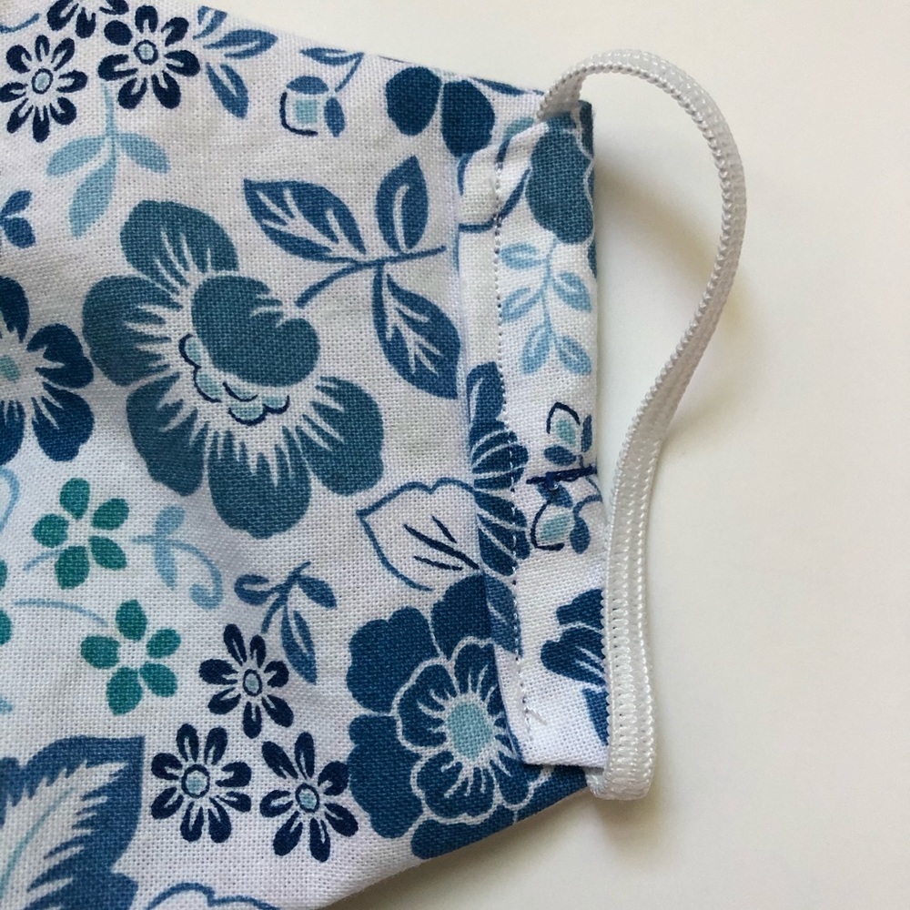 25% OFF 2/More Blue Floral Face Mask OSFM Cotton - Picture 5 of 8